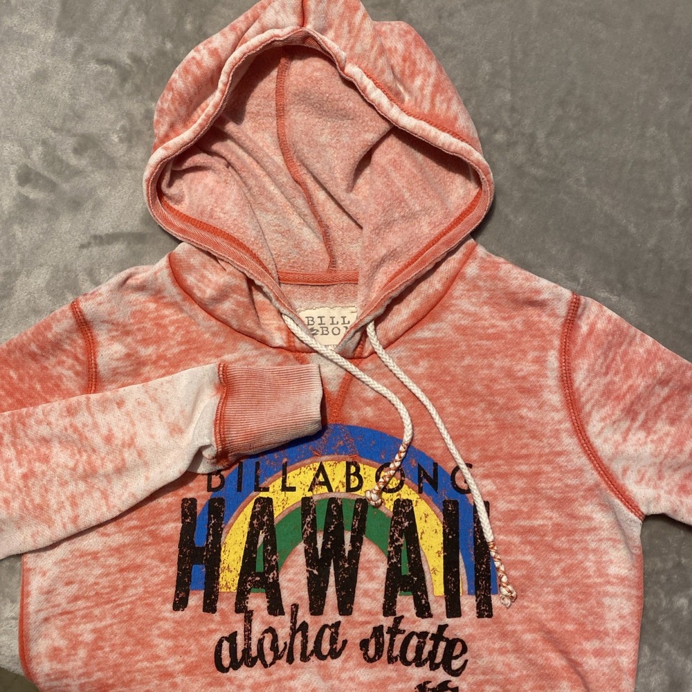 Billabong Hoodie Women Sz S Pink Tye Dye Lightweight Hawaii‎ Beach Vacation